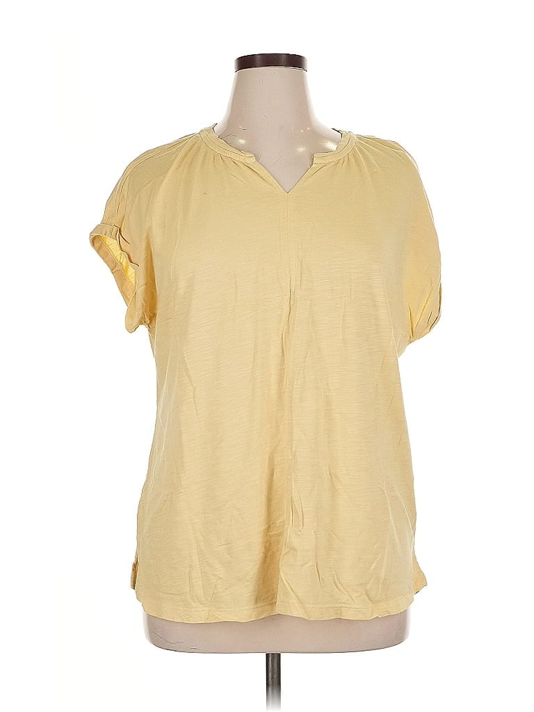 Pre-owned Coldwater Creek Short Sleeve T-shirt In Yellow