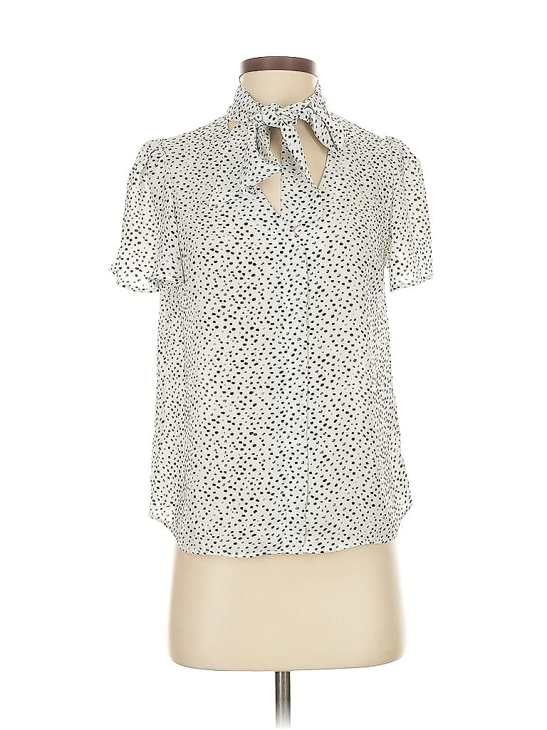 Pre-owned Cupcakes And Cashmere Short Sleeve Blouse In White