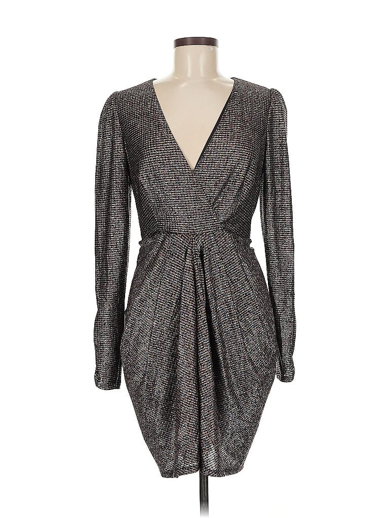 ML Monique Lhuillier Metallic Gray Cocktail Dress Size 8 - photo 1