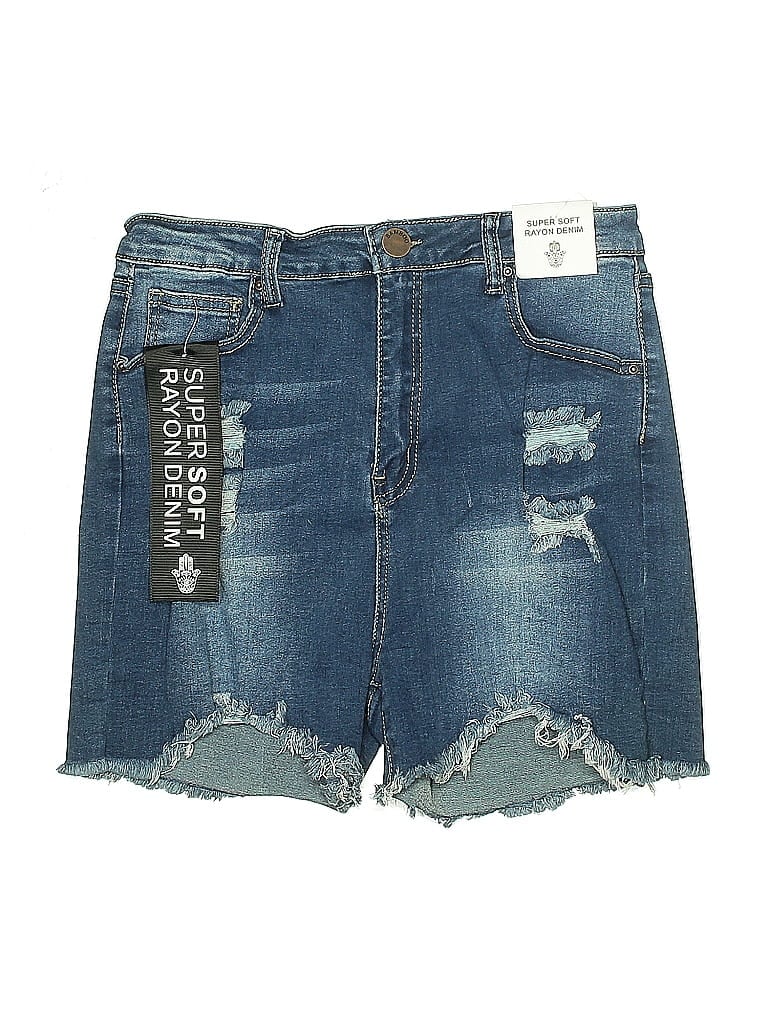 Pre-owned Bamboo Denim Shorts In Blue