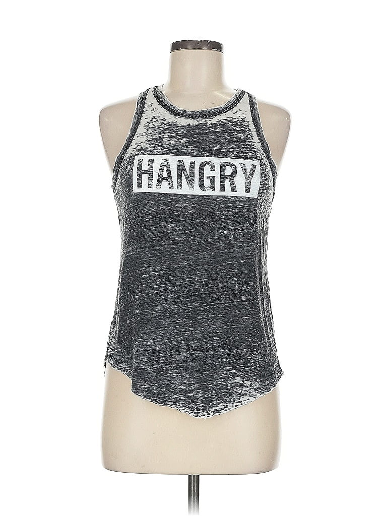 Pre-owned Feel The Piece Tank Top Silver Halter Neckline Tops