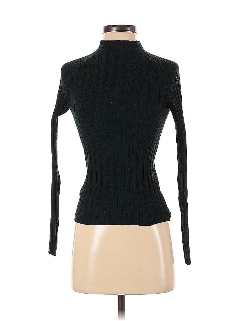Pre-owned Mng Long Sleeve Top Black Turtleneck Tops