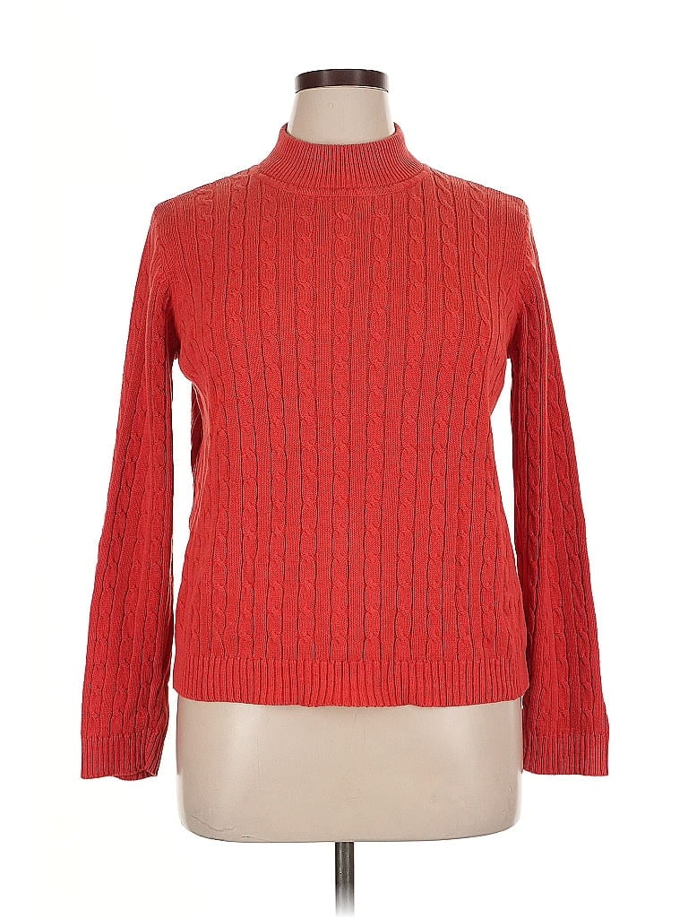 Pre-owned Evan Picone Turtleneck Sweater In Red