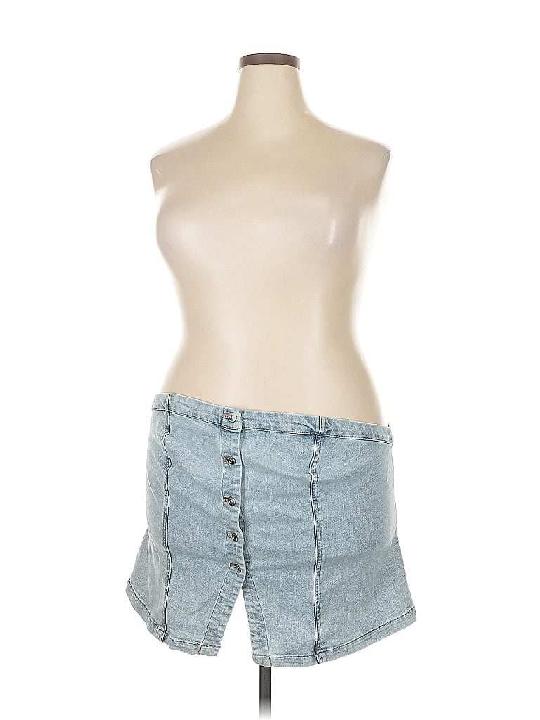 Pre-owned Divided By H&m Sleeveless Top Blue Strapless Neckline Tops