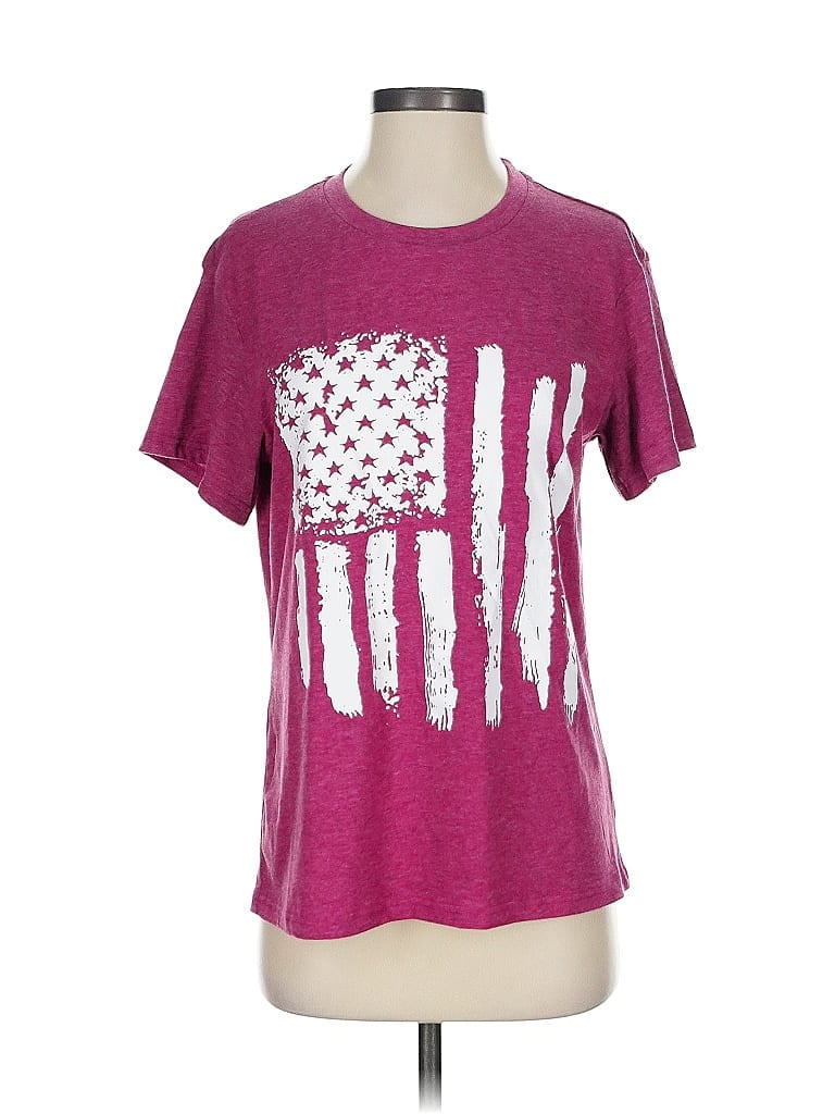 Pre-owned Unbranded Short Sleeve T-shirt In Burgundy