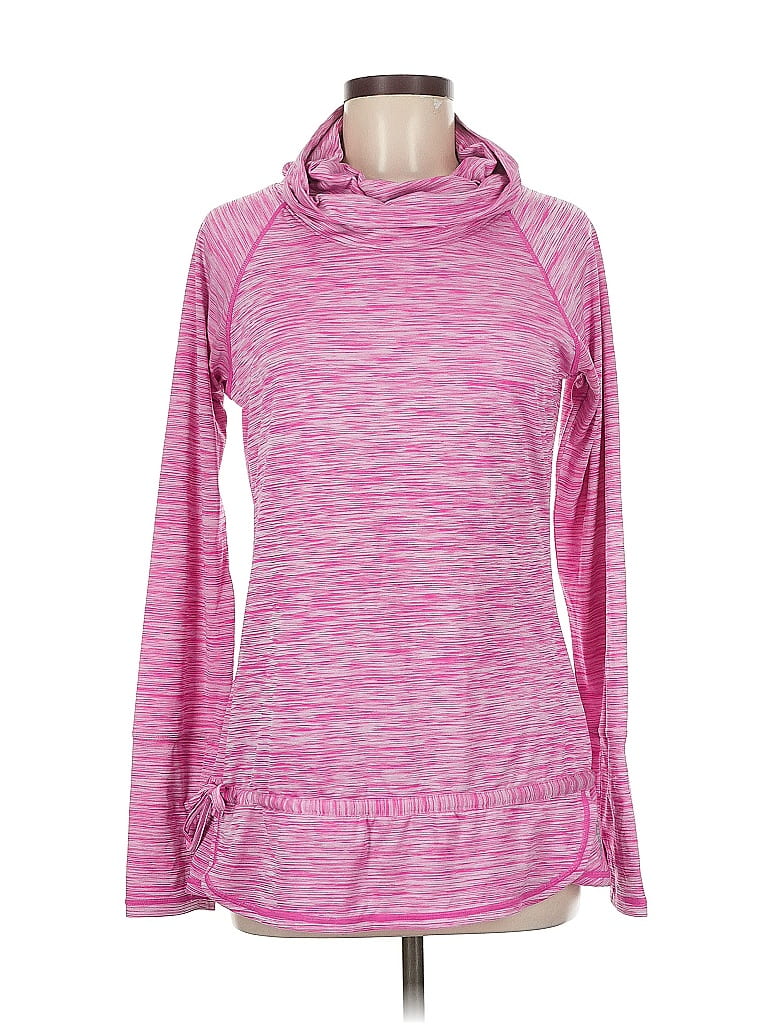Pre-owned Reebok Long Sleeve Top Pink Cowl Neck Tops