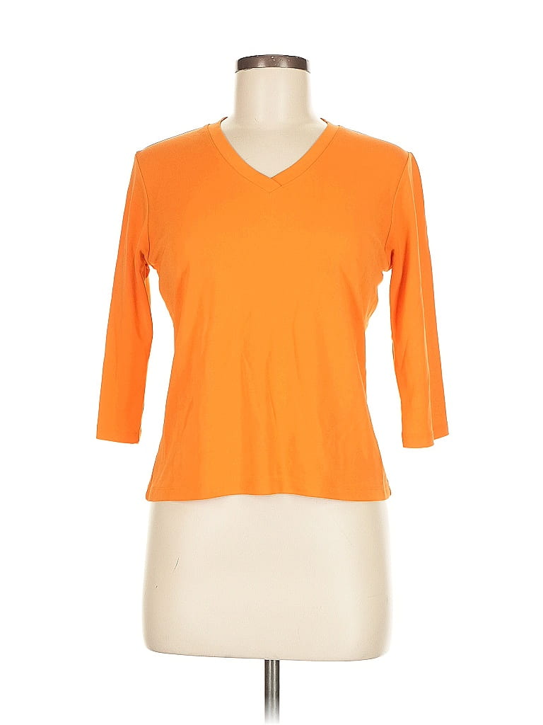 Pre-owned Ann Taylor Loft 3/4 Sleeve T-shirt In Orange