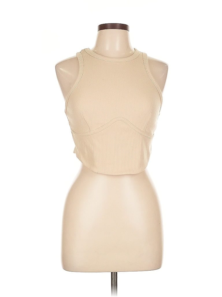 Pre-owned Princess Polly Tank Top Tan Halter Neckline Tops In Brown