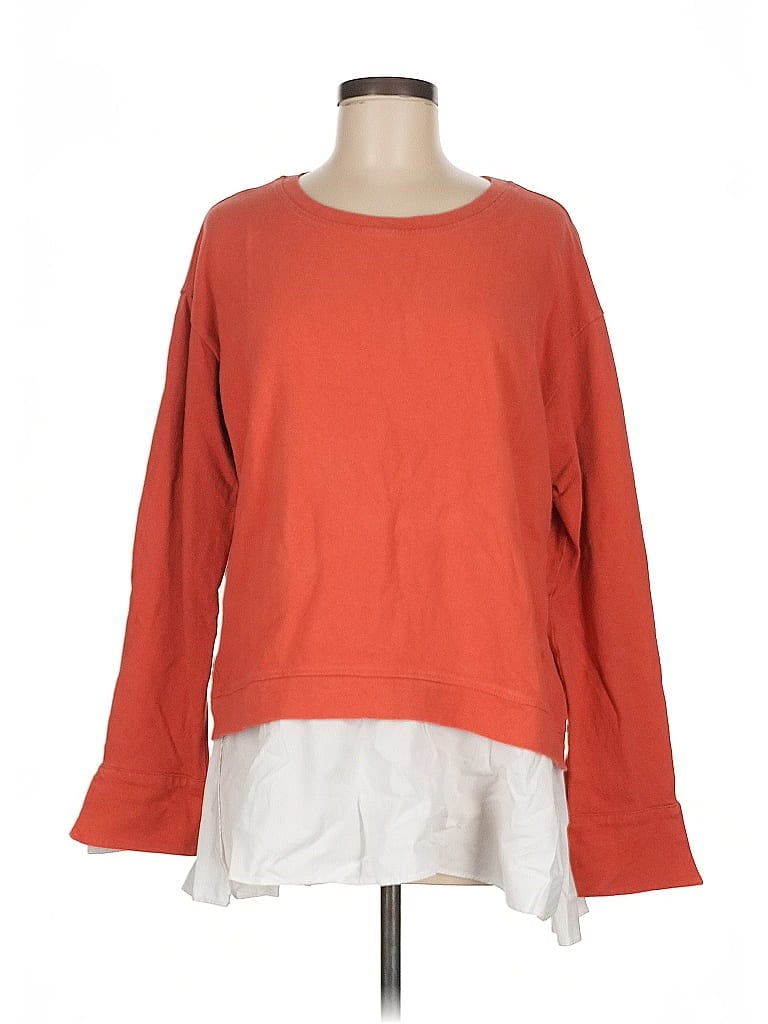 Eri + Ali 100% Cotton Orange Long Sleeve Top Size M - photo 1