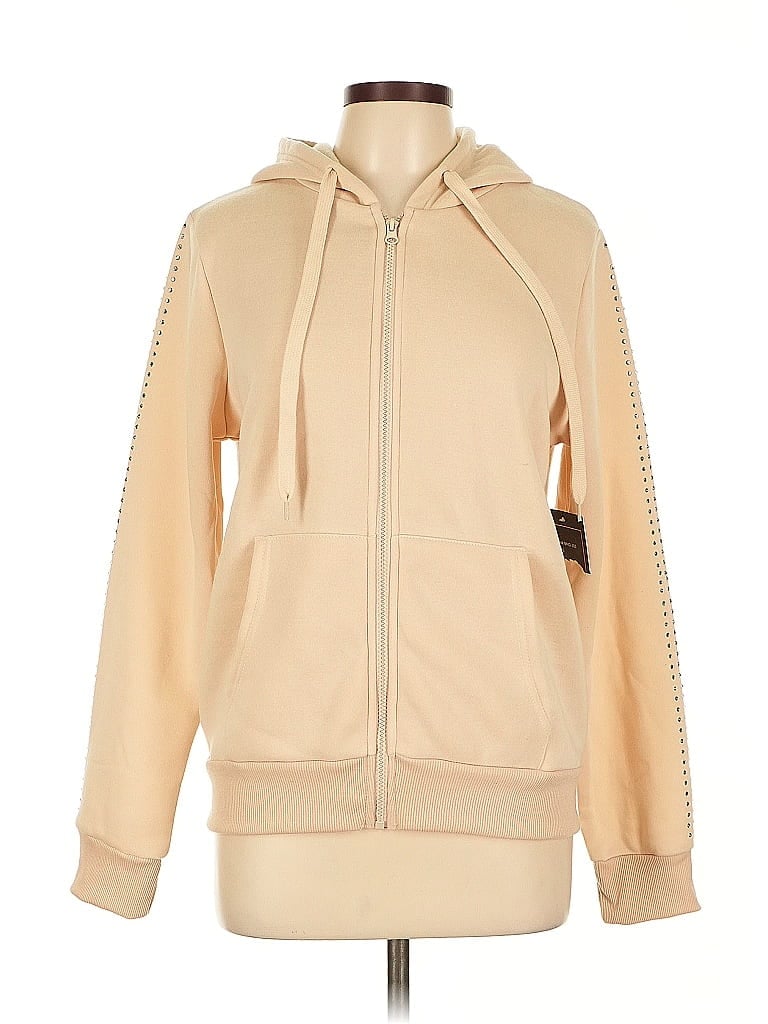 Pre-owned Assorted Brands Zip Up Hoodie In Brown