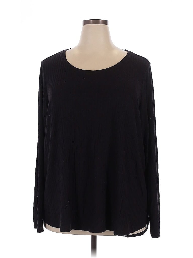 Pre-owned Evri Long Sleeve Top Black Boatneck Tops