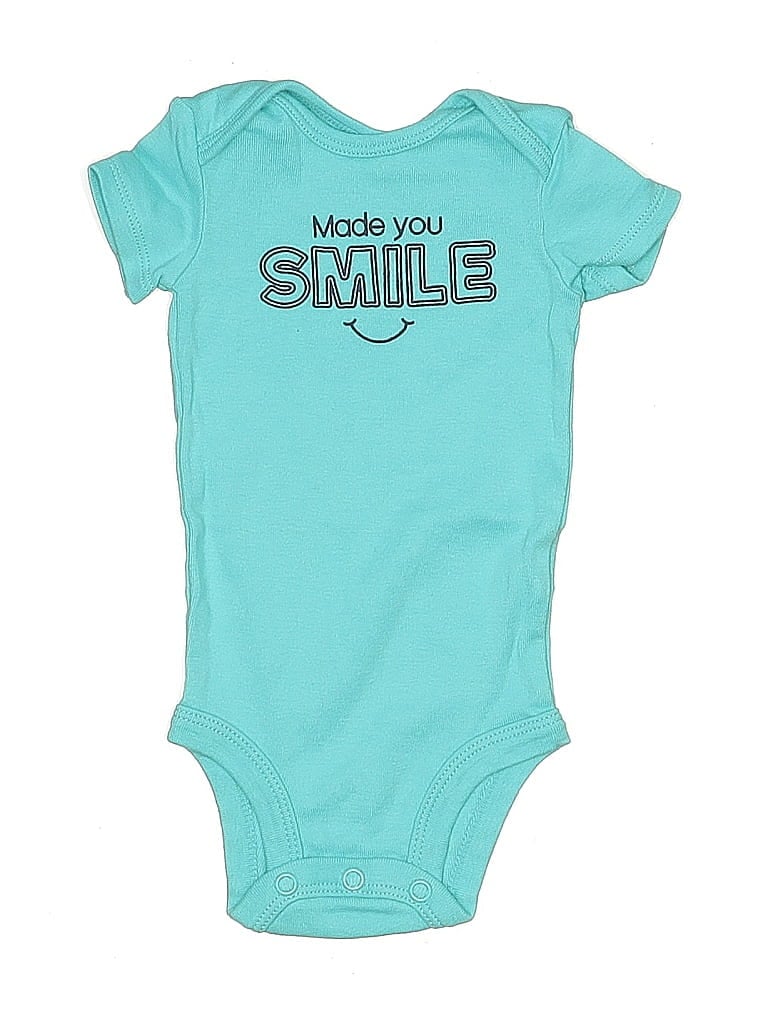 Pre-owned Just One You Made By Carter's Babies' Short Sleeve Onesie In Blue