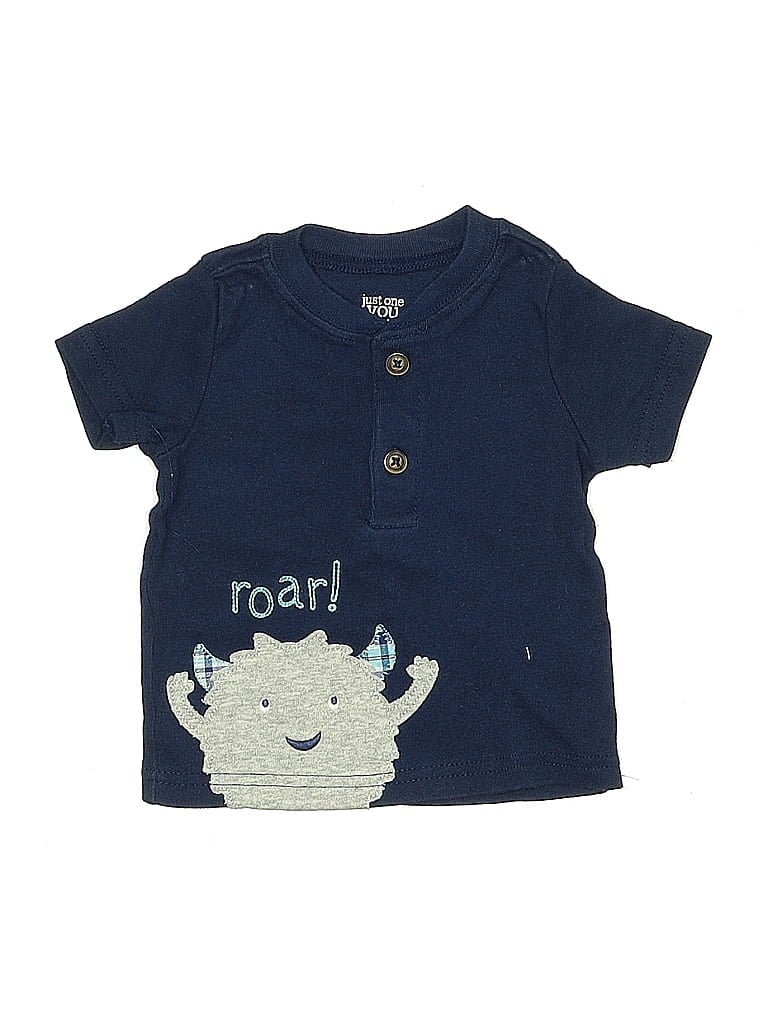 Click to view more detailed imagery on our partner's website Pre-owned Just One You Made By Carter's Babies' Short Sleeve Henley Shirt In Blue