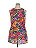 Darian 100% Polyester Graphic Purple Orange Cocktail Dress Size 16 - photo 1