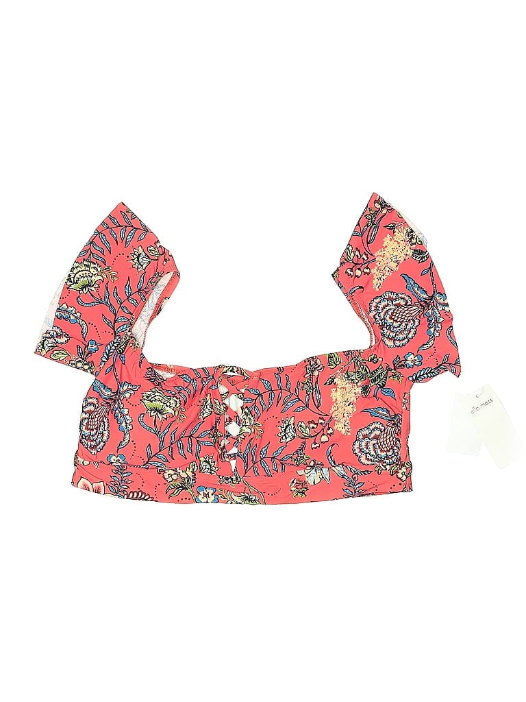 Pre-owned Ella Moss Swimsuit Top Red Paisley Pattern Swimwear