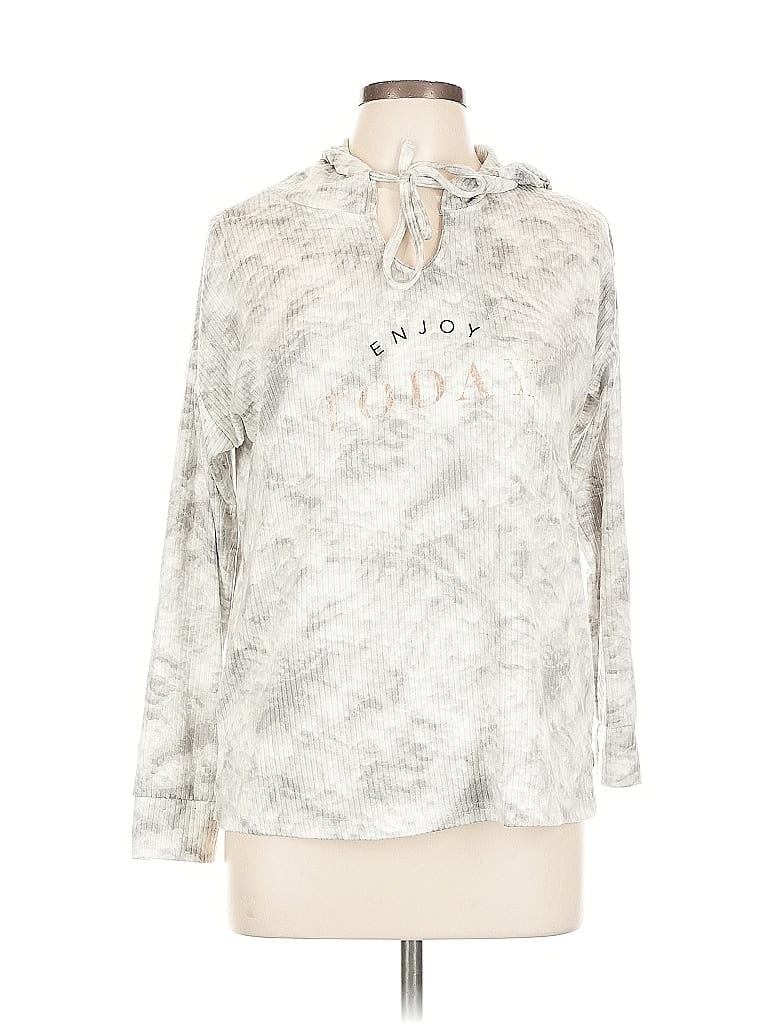 Pre-owned Danskin Pullover Hoodie In Silver