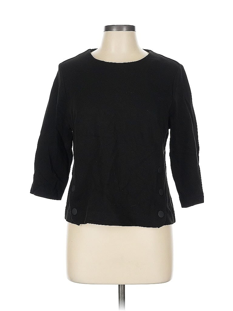 Pre-owned Cabi 3/4 Sleeve Top Black Boatneck Tops