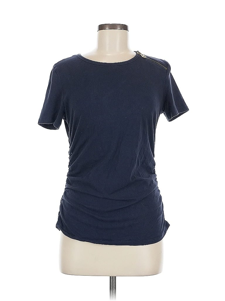 Click to view more detailed imagery on our partner's website Pre-owned Michael Michael Kors Short Sleeve Top Blue Crew Neck Tops