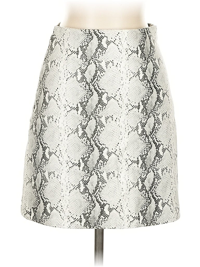 Pre-owned Cupcakes And Cashmere Faux Leather Skirt In Silver