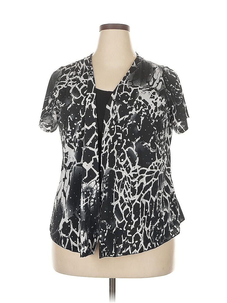 Pre-owned Brittany Black Short Sleeve Blouse In Black