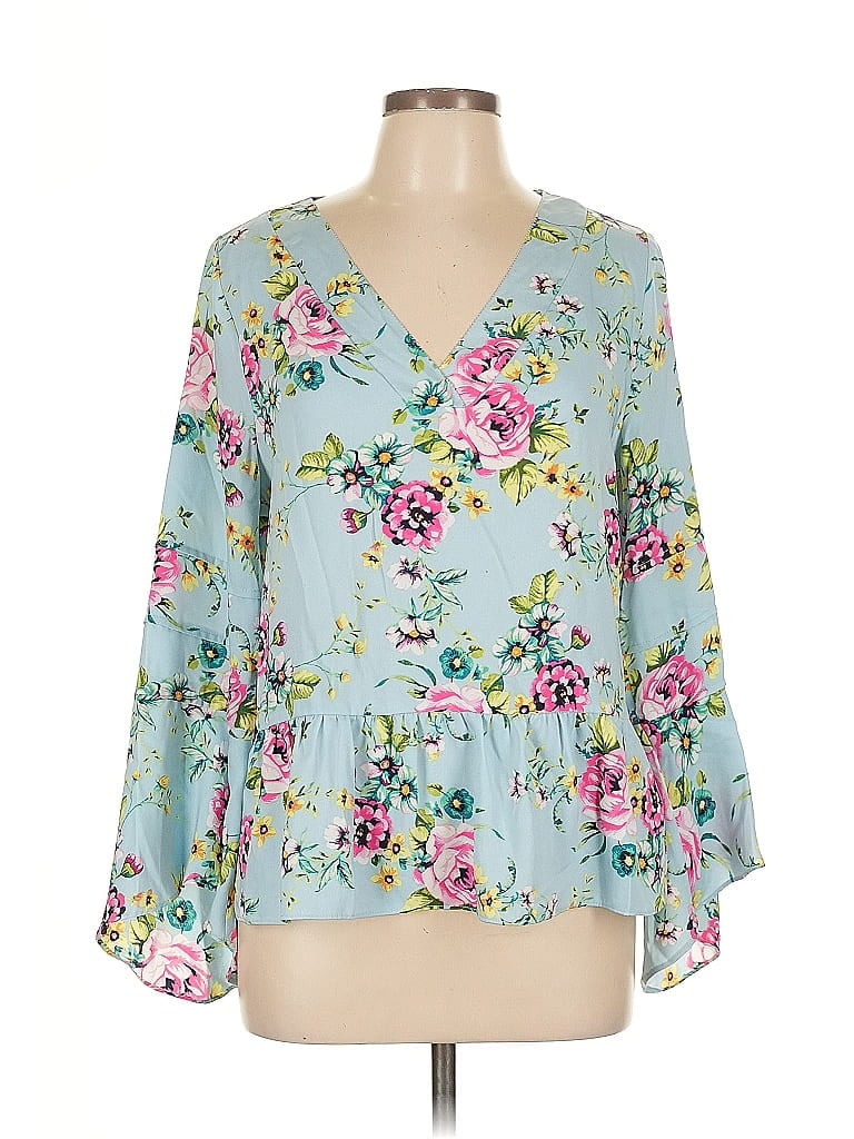 Pre-owned Laundry By Shelli Segal 3/4 Sleeve Blouse In Blue