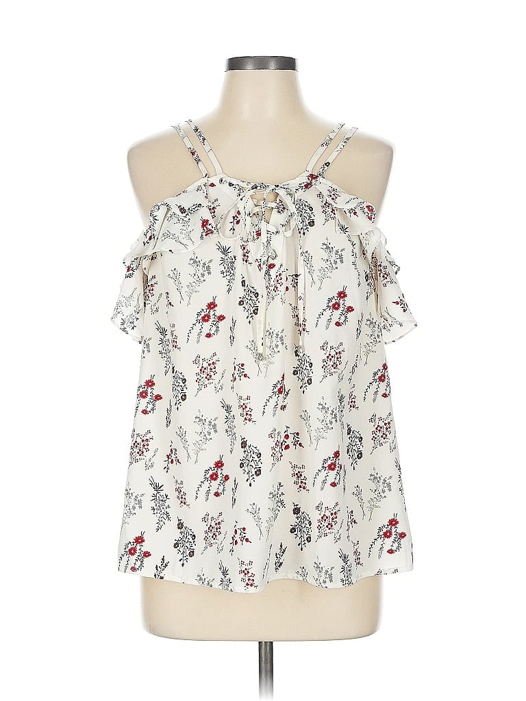 Pre-owned Sugar Lips Sleeveless Blouse In White