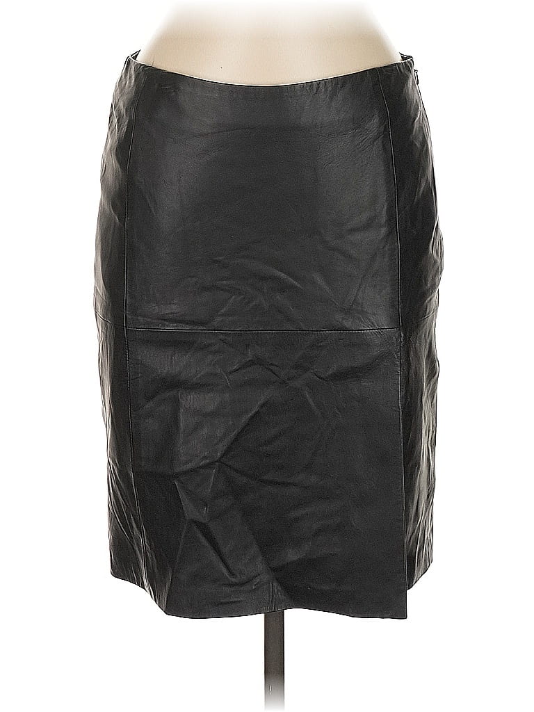 Pre-owned Dknyc Faux Leather Skirt In Black