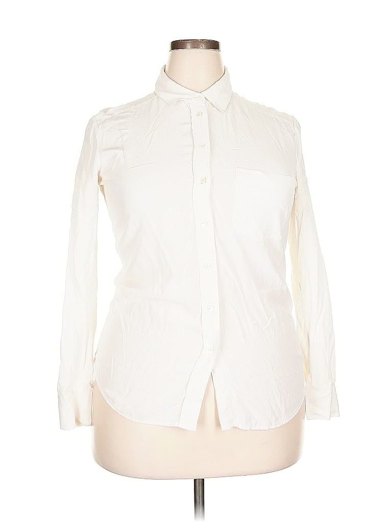 Pre-owned Vince Long Sleeve Button Down Shirt In White