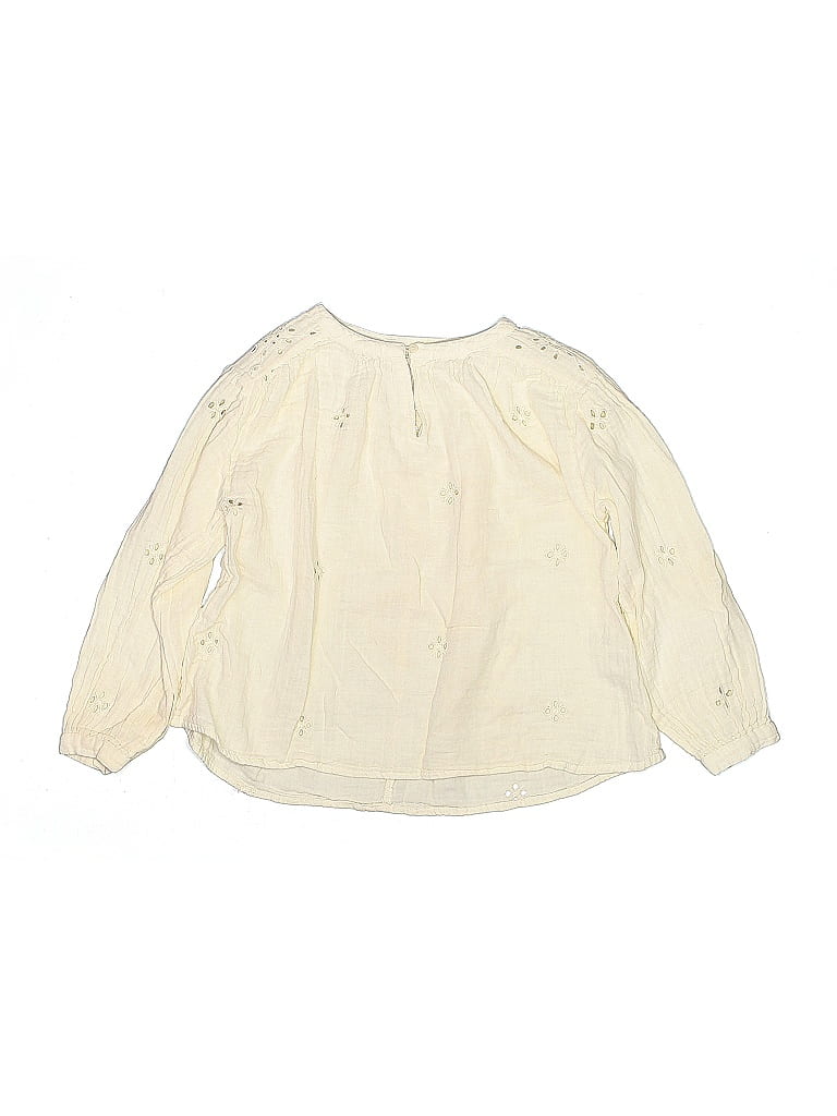 Zara Kids 100% Cotton Ivory Long Sleeve Blouse Size 8 - photo 1