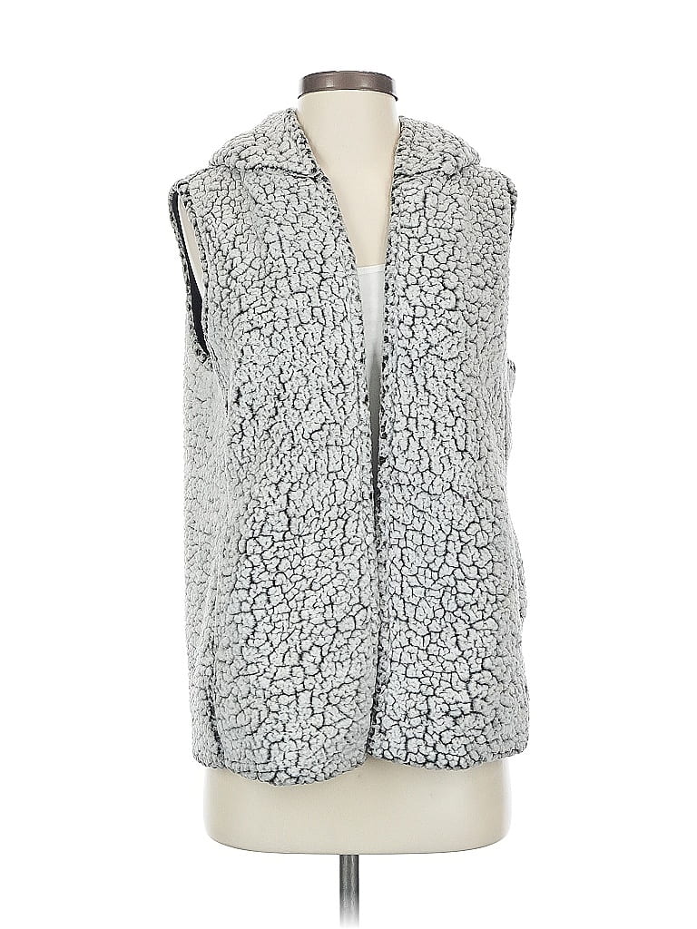 Pre-owned Coffeeshop Faux Fur Vest In Gray