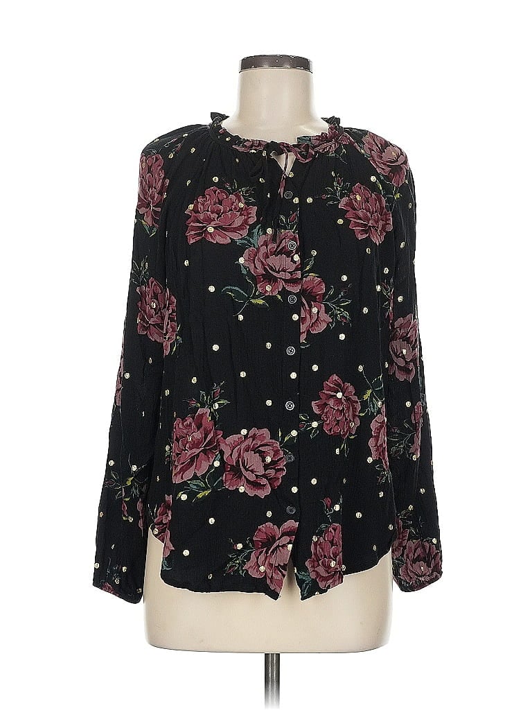 Pre-owned Torrid Long Sleeve Blouse In Black