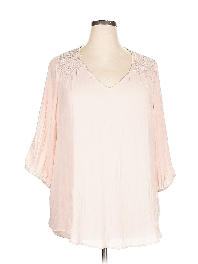Pre-owned Torrid 3/4 Sleeve Blouse In Pink