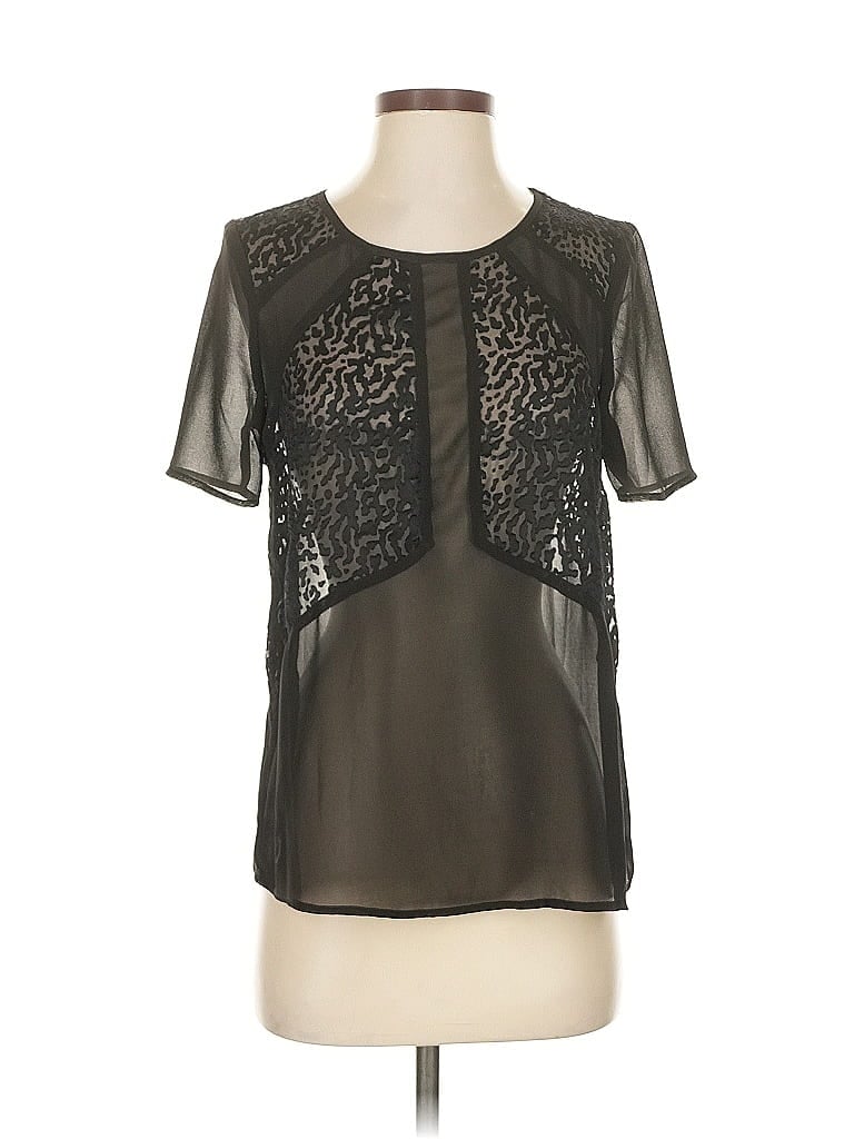 Pre-owned Pins And Needles Short Sleeve Blouse In Black