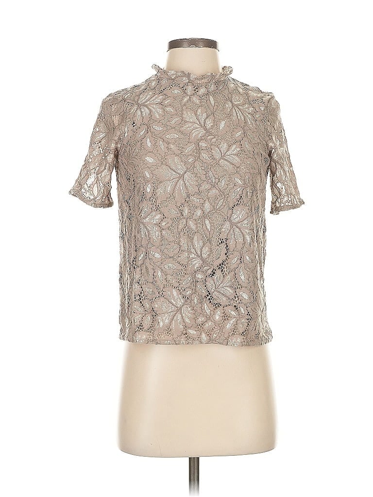 Pre-owned H&m Short Sleeve Blouse In Silver