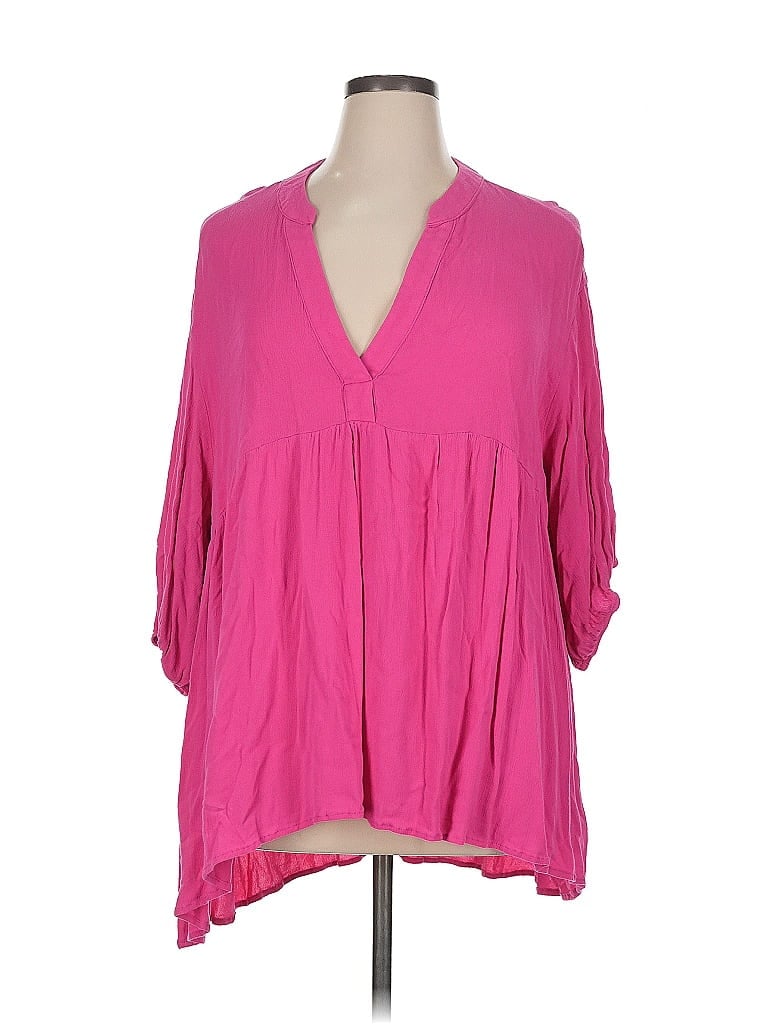 Pre-owned Emery Rose 3/4 Sleeve Blouse In Pink