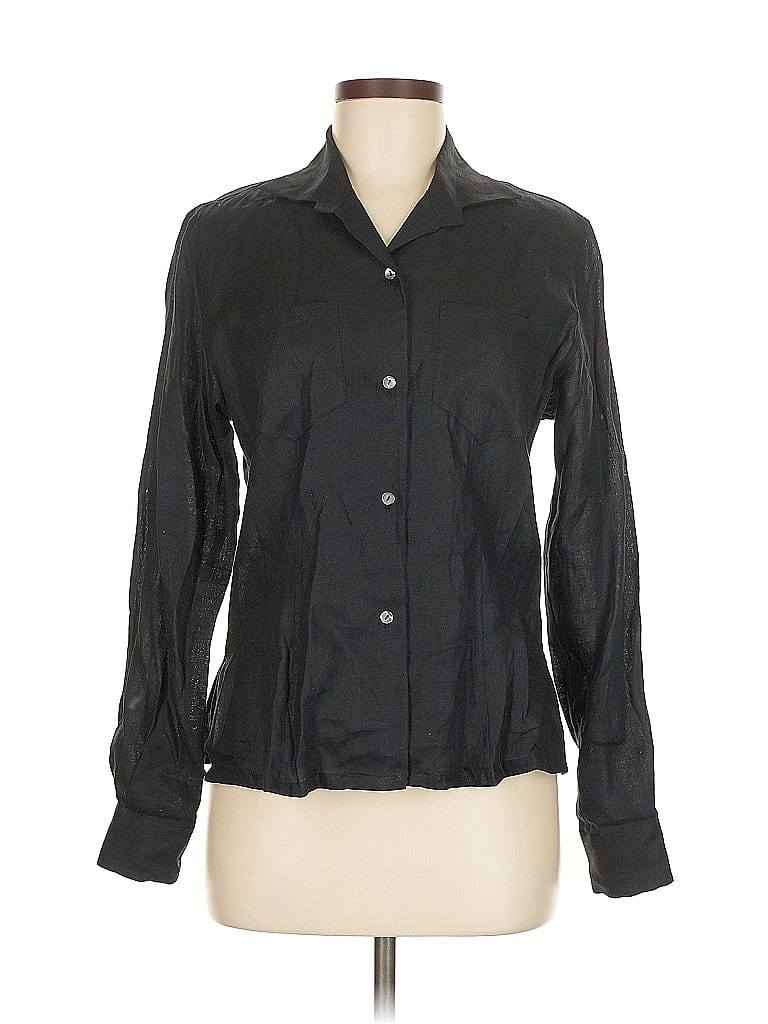 Pre-owned Assorted Brands Long Sleeve Blouse In Black