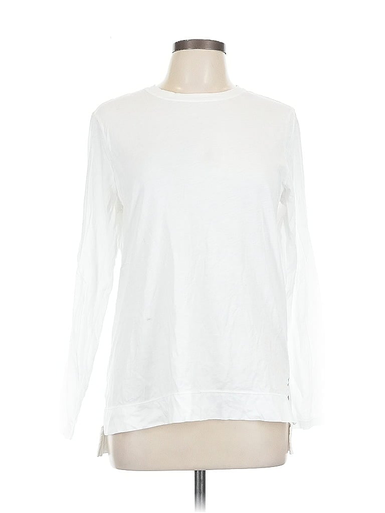 Pre-owned Athleta Long Sleeve T-shirt In White