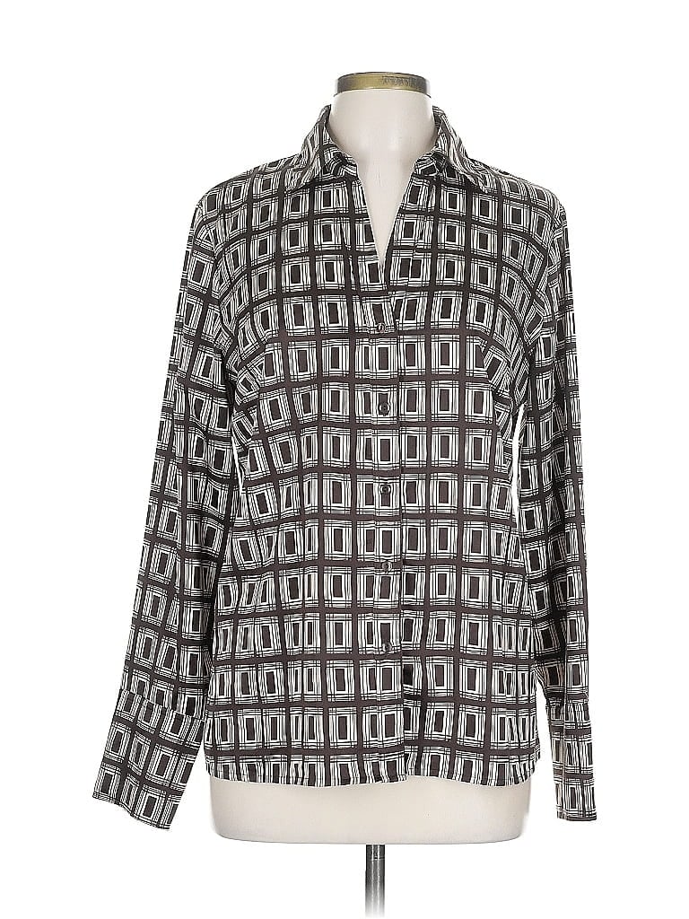 Pre-owned Mossimo Long Sleeve Blouse In Gray