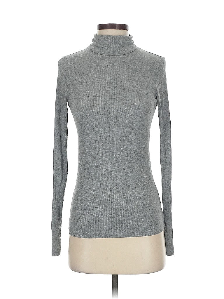 Pre-owned Aerie Long Sleeve Top Gray Turtleneck Tops
