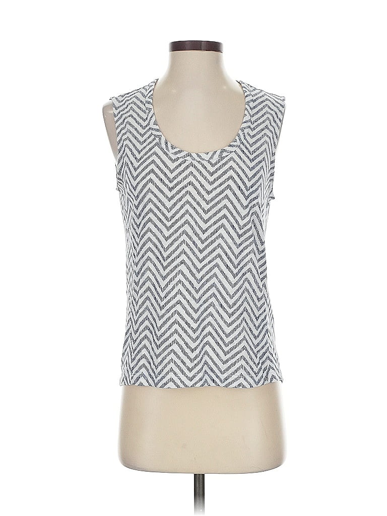 Click to view more detailed imagery on our partner's website Pre-owned Athleta Tank Top Silver Chevron/herringbone Pattern Strapless Neckline Tops