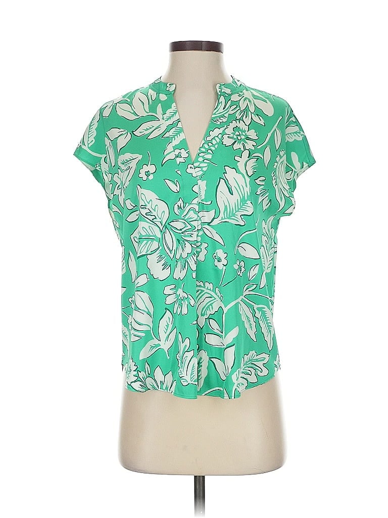 Pre-owned Rachel Rachel Roy Short Sleeve Blouse In Green