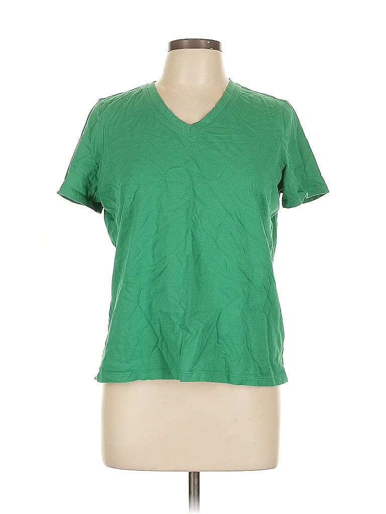 Pre-owned Lands' End Short Sleeve T-shirt In Green