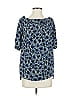 MICHAEL Michael Kors Print Blue Short Sleeve Blouse Size XS - photo 1