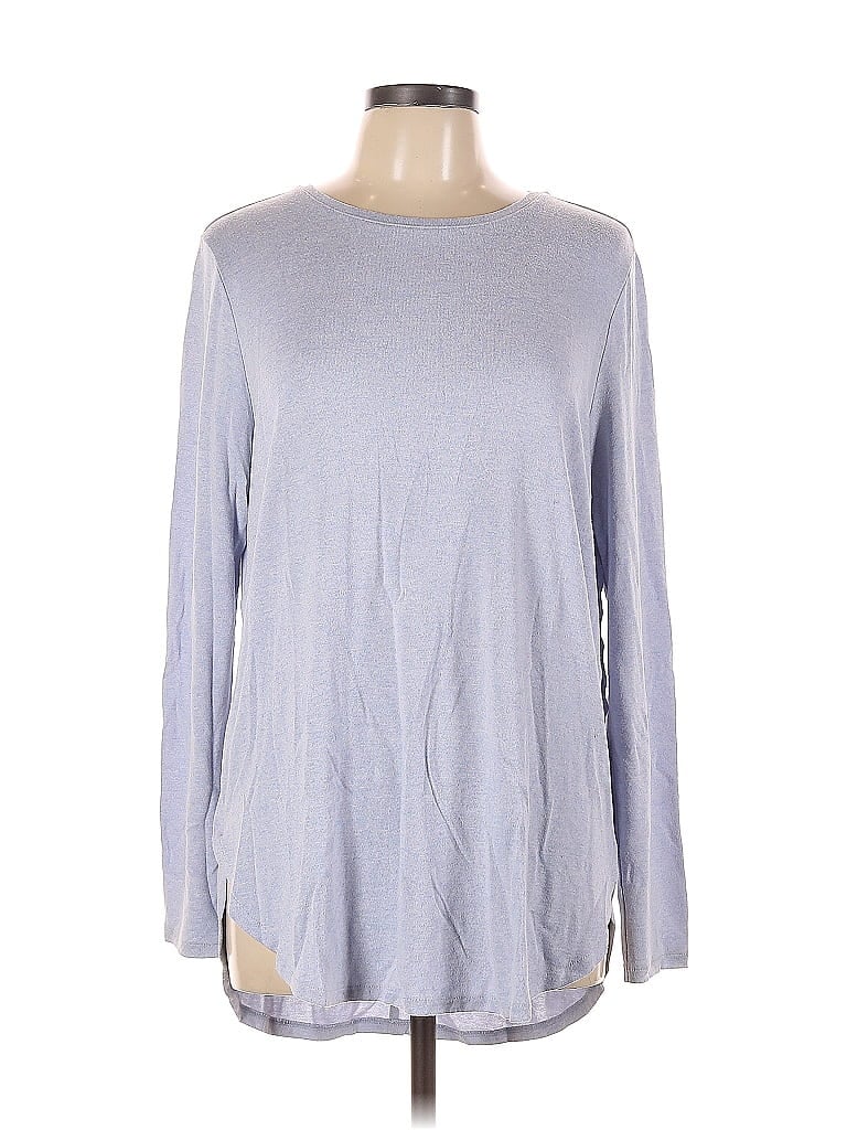 Pre-owned Ann Taylor Long Sleeve T-shirt In Blue