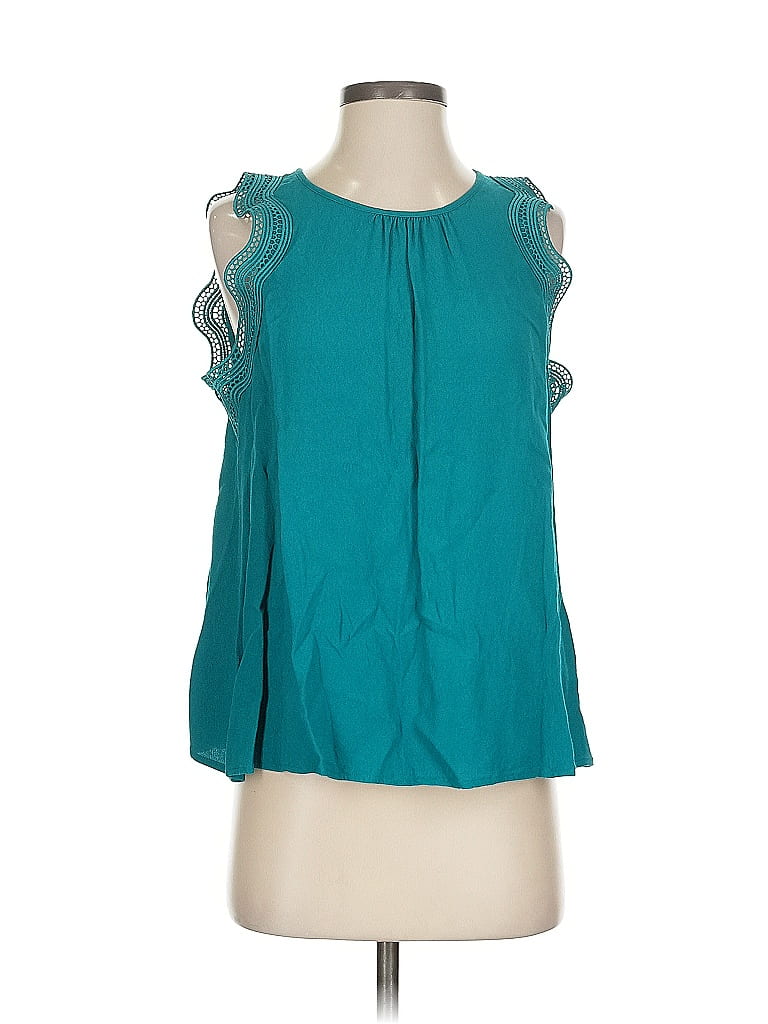 Pre-owned Ann Taylor Sleeveless T-shirt In Blue