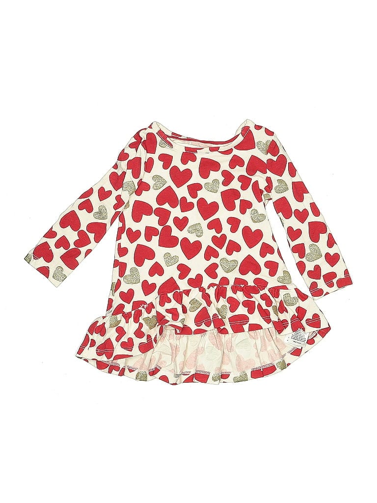 Pre-owned Tommy Bahama Babies' 3/4 Sleeve Top Burgundy Hearts Pattern Sweetheart Neckline Tops