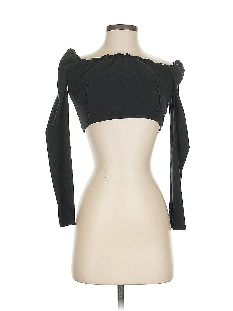 Pre-owned Me To We Long Sleeve Top Black Strapless Neckline Tops