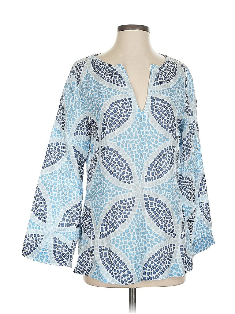 Pre-owned Island Company 3/4 Sleeve T-shirt In Blue