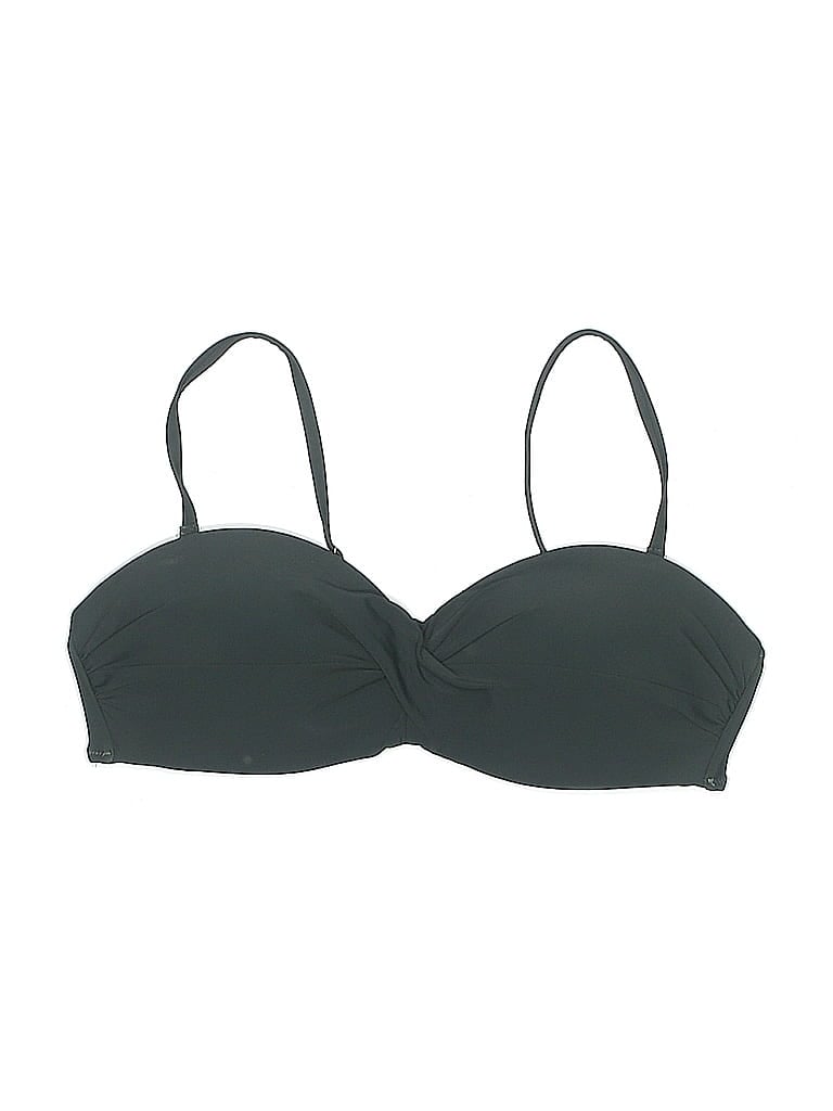 Pre-owned Unbranded Swimsuit Top Green Solid Pattern Swimwear