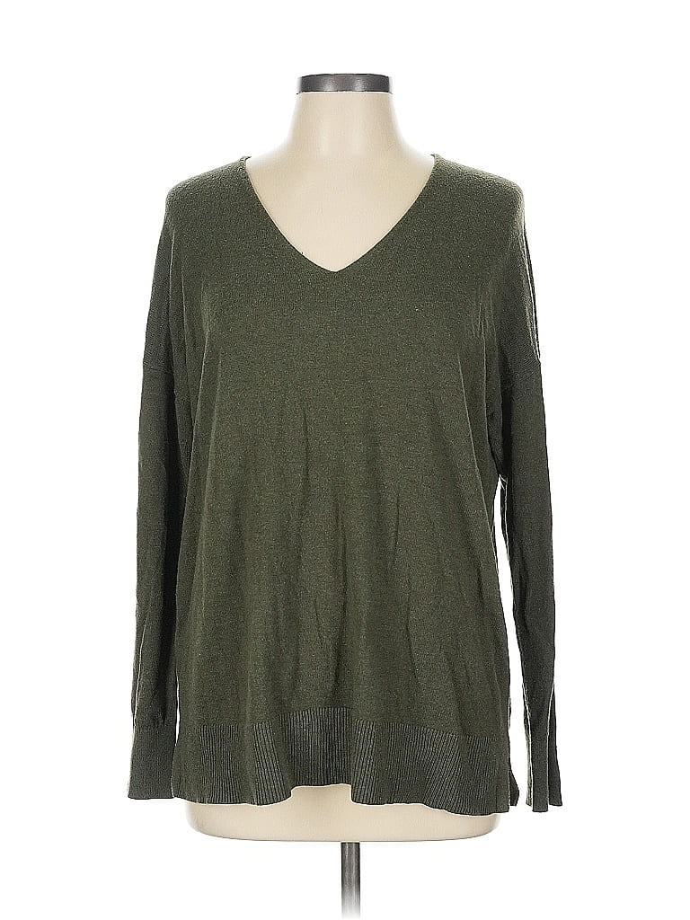 Pre-owned Ann Taylor Loft Pullover Sweater In Green